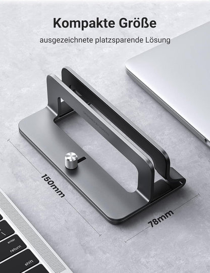 UGREEN Vertikaler Laptop Ständer Aluminium Vertikal Stand Laptopständer Platzsparender Laptop Halter mit thermischer Basis für Laptops,MacBook Air,Pro,Samsung, iPad,Tablets