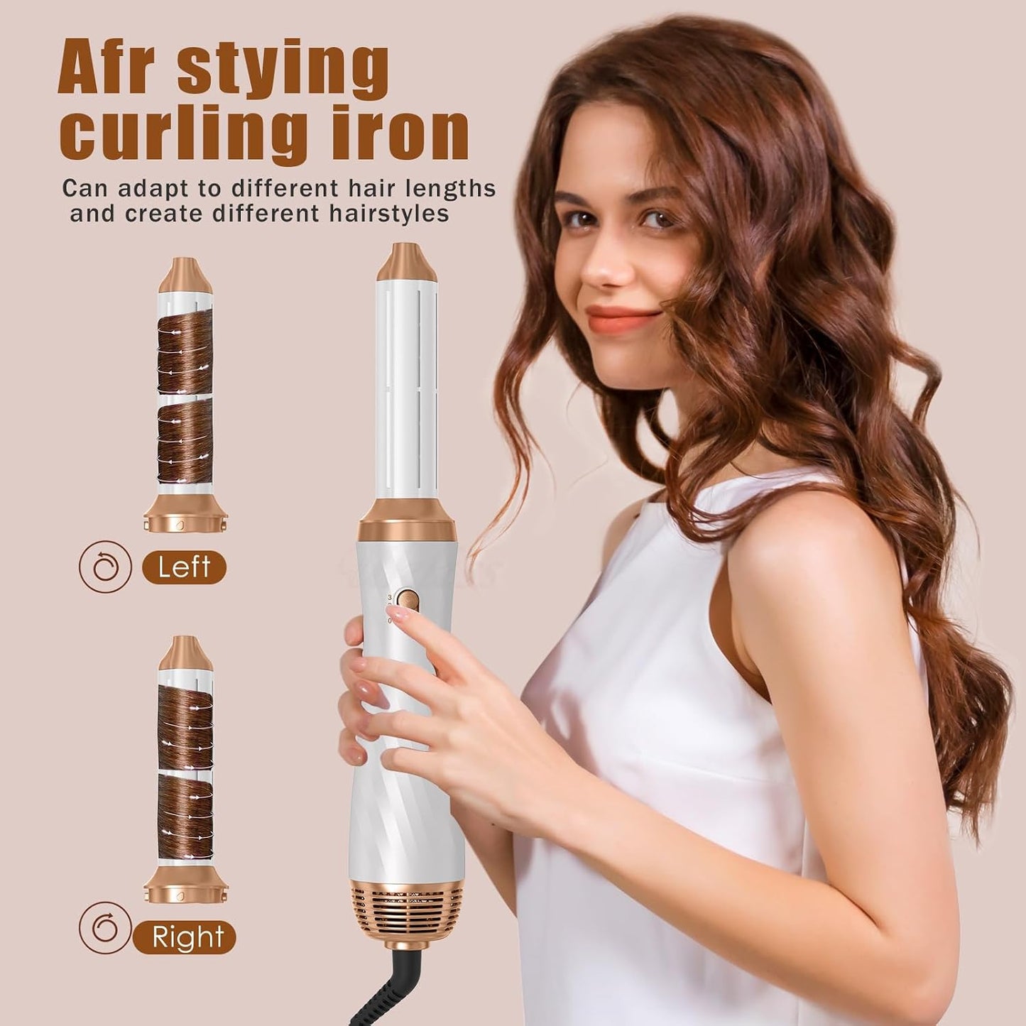 UKLISS Warmluftbürste Set 6 In 1, Airstyler Rundbürsten föhn Mit 6 Aufsätze