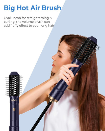 UKLISS Haarstyler Set 6 in 1 Air Styler mit 1000W Haartrockner, Auto-Air Föhnbürste, Rundbürstenföhn, Warmluftbürste, Glättbürste, Lockenföhn Bürste, Geschenkset für Frauen Trocknen, Glätten, Locken