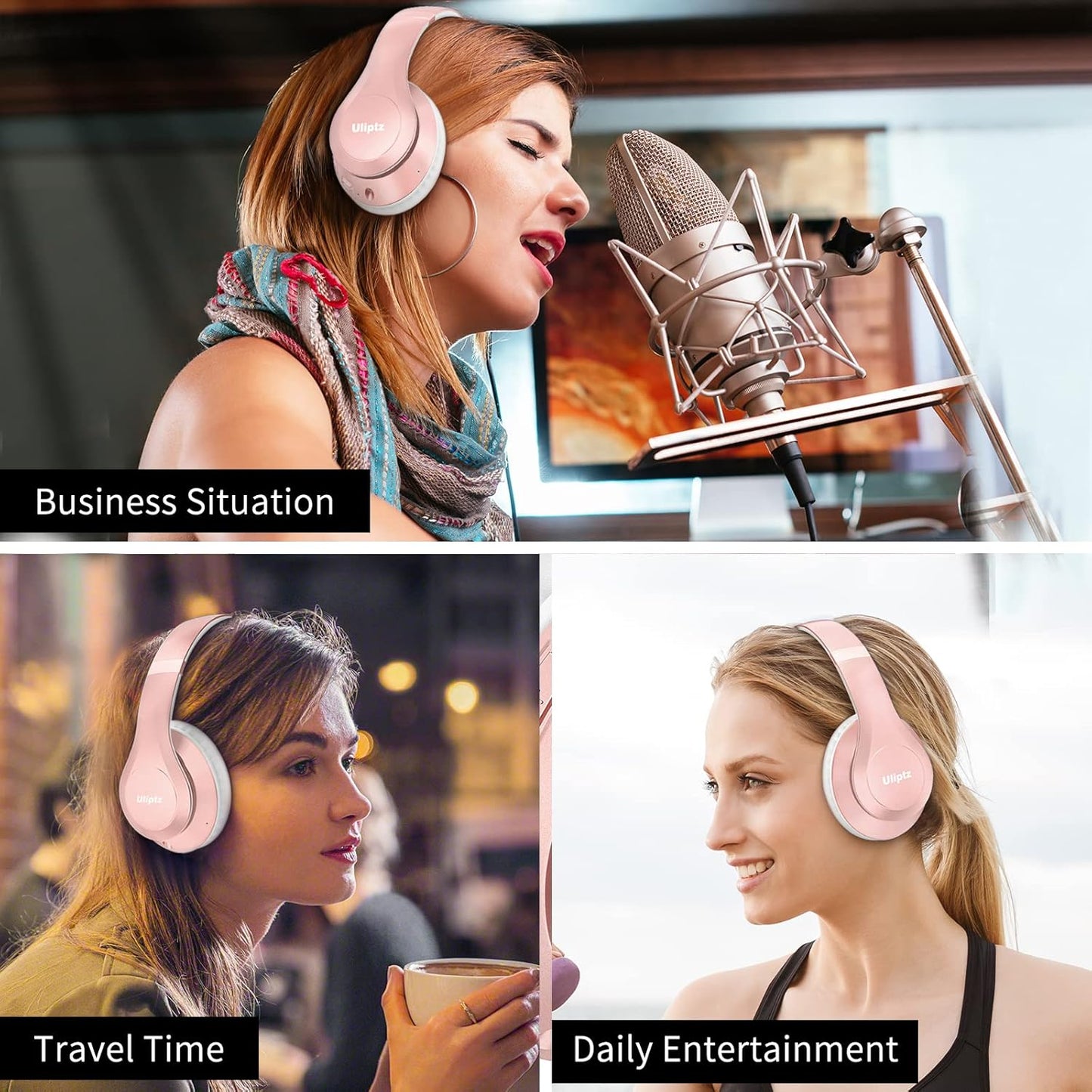 Uliptz Bluetooth Kopfhörer Over Ear, Bluetooth 6.0,mit HiFi-Stereo, 6 EQ-Modi