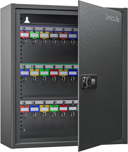 Uniclife 60-Schlüssel-Schlüsselschrank mit Code, Wandmontage, Schlüsselkasten Schwarz