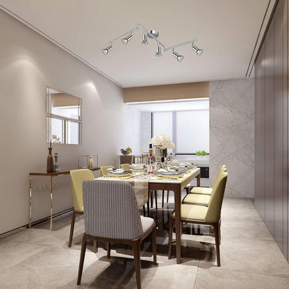 Unicozin LED Deckenleuchte, 6 Flammig Deckenstrahler Schwenkbar Chrom, Inkl. 6 x 4W GU10 LED Lampen