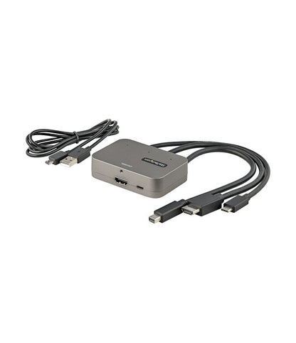 StarTech.com 3-in-1-Multiport-zu-HDMI-Adapter – 4K 60 Hz USB-C, HDMI oder Mini DisplayPort zu HDMI-Konverter für Konferenzräume