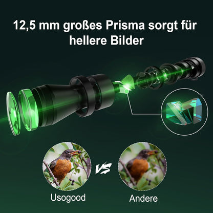 Usogood 12x52 Monokular Teleskop HD,Fernrohr mit BAK4 Prisma und FMC Beschichtung