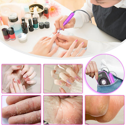 Urbuti Professioneller kabelloser Nagelfräser MG202,  elektrische Nagelfeile (40.000 U/min),