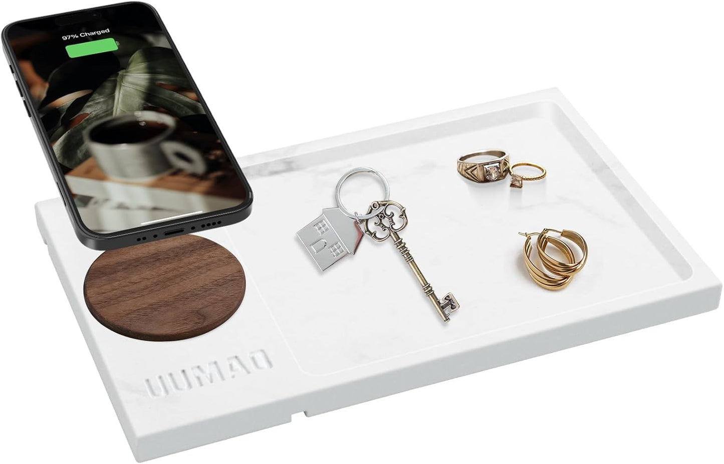 UUMAO Marble Tray Magnetisches 15-W-Wireless-Ladegerät für Iphone..