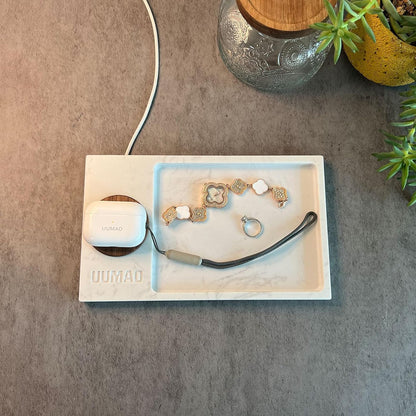 UUMAO Marble Tray Magnetisches 15-W-Wireless-Ladegerät für Iphone..