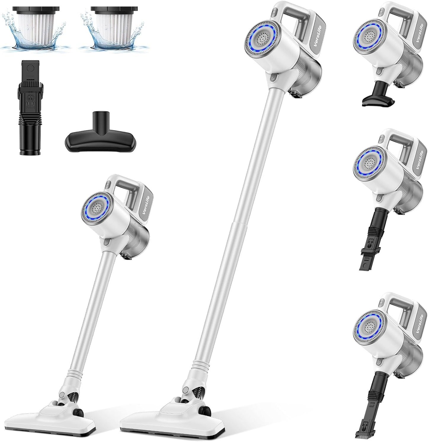VersLife S6PRO Kabelloser Staubsauger, 30 kPa mit 30 Minuten Akkulaufzeit, 4 in 1