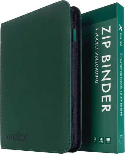 Vault X 9-Taschen-Trading-Kartenordner mit Reißverschluss, 360 Karten (Grün)