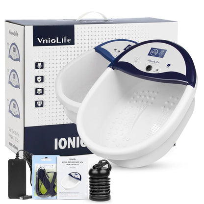 Vniolife Ionen Fußbad, Ionen Fussbad Detox mit Timer, Fußspa Reiniger mit Wassersack