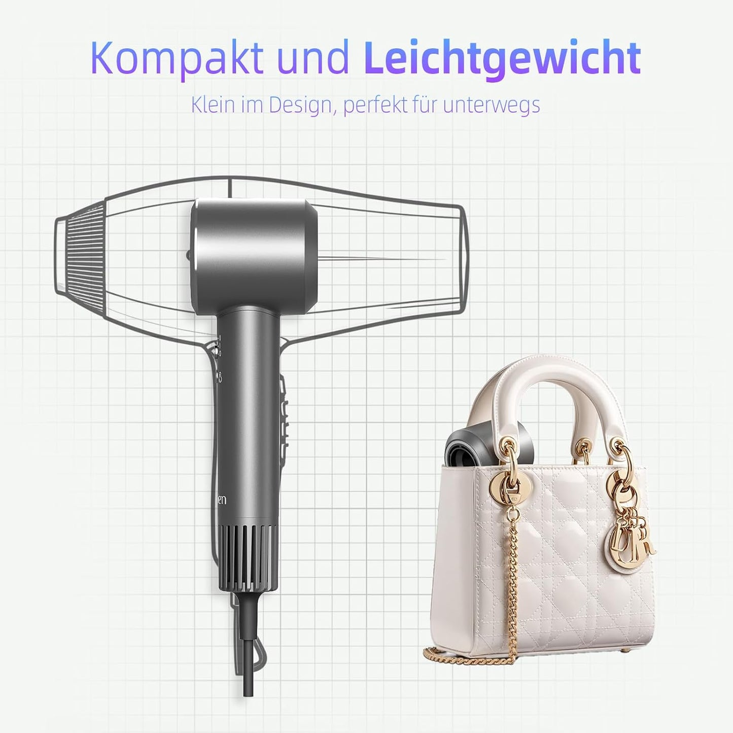 Venven Ionen Haartrockner & Professioneller Fön mit 110.000 U/min Bürstenlos-Motor