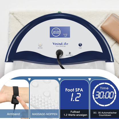Vniolife Ionen Fußbad, Ionen Fussbad Detox mit Timer, Fußspa Reiniger mit Wassersack