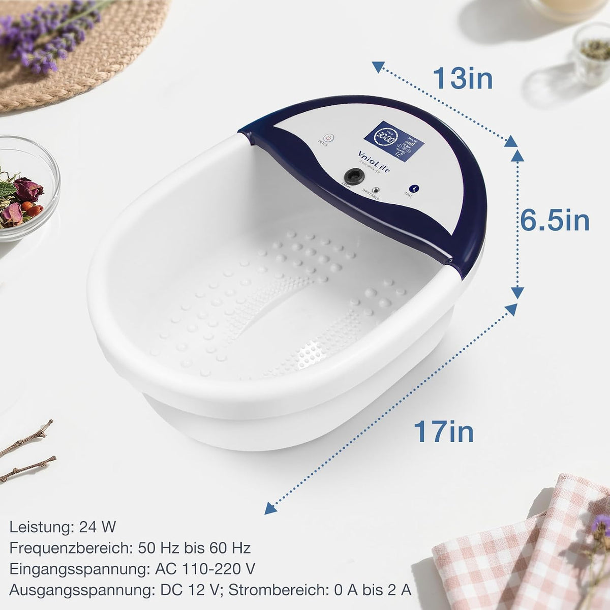 Vniolife Ionen Fußbad, Ionen Fussbad Detox mit Timer, Fußspa Reiniger mit Wassersack