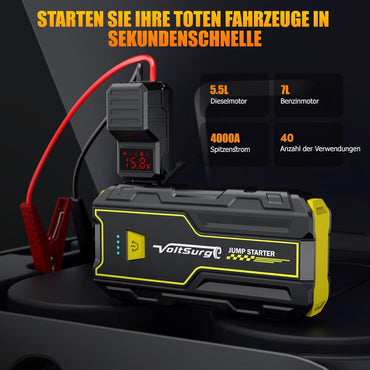 VoltSurge Starthilfe Powerbank, 4000A Spitzstrom Powerbank für 12V Jump Starter