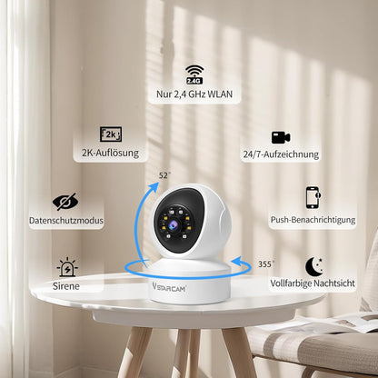 VSTARCAM kamera mit APP Farb-Nachtsicht WLAN Kamera 2K  Zwei-Wege Tracking Bewegungserkennung