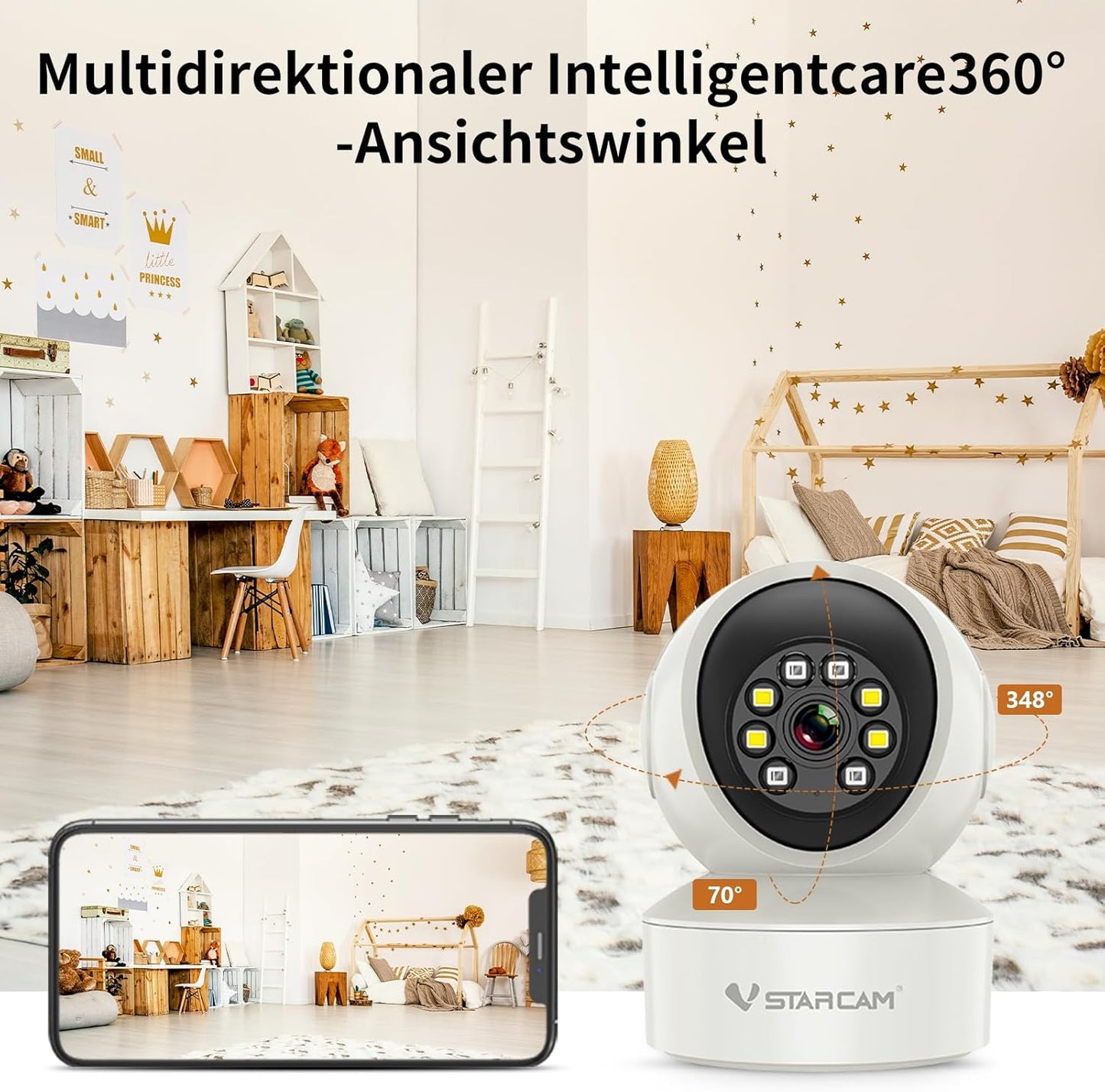 VSTARCAM kamera mit APP Farb-Nachtsicht WLAN Kamera 2K  Zwei-Wege Tracking Bewegungserkennung