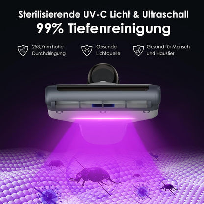 VersLife M6 Kabelloser Milbensauger für Matratzen, 18Kpa mit 253.7nm UV-C Licht