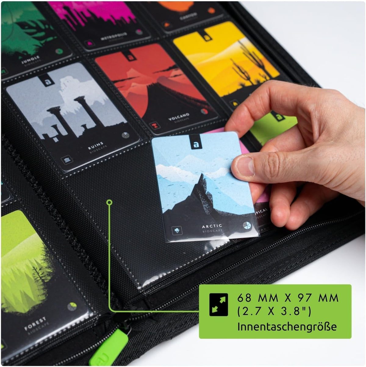 Vault X 9-Taschen-Trading-Kartenordner mit Reißverschluss, 360 Karten (Grün)