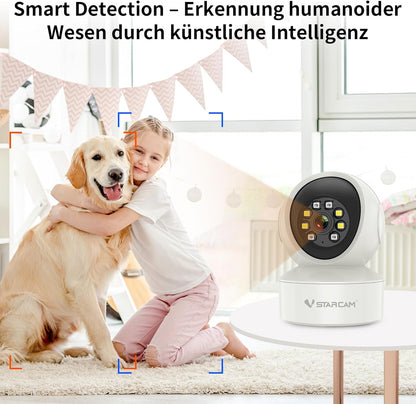 VSTARCAM kamera mit APP Farb-Nachtsicht WLAN Kamera 2K  Zwei-Wege Tracking Bewegungserkennung
