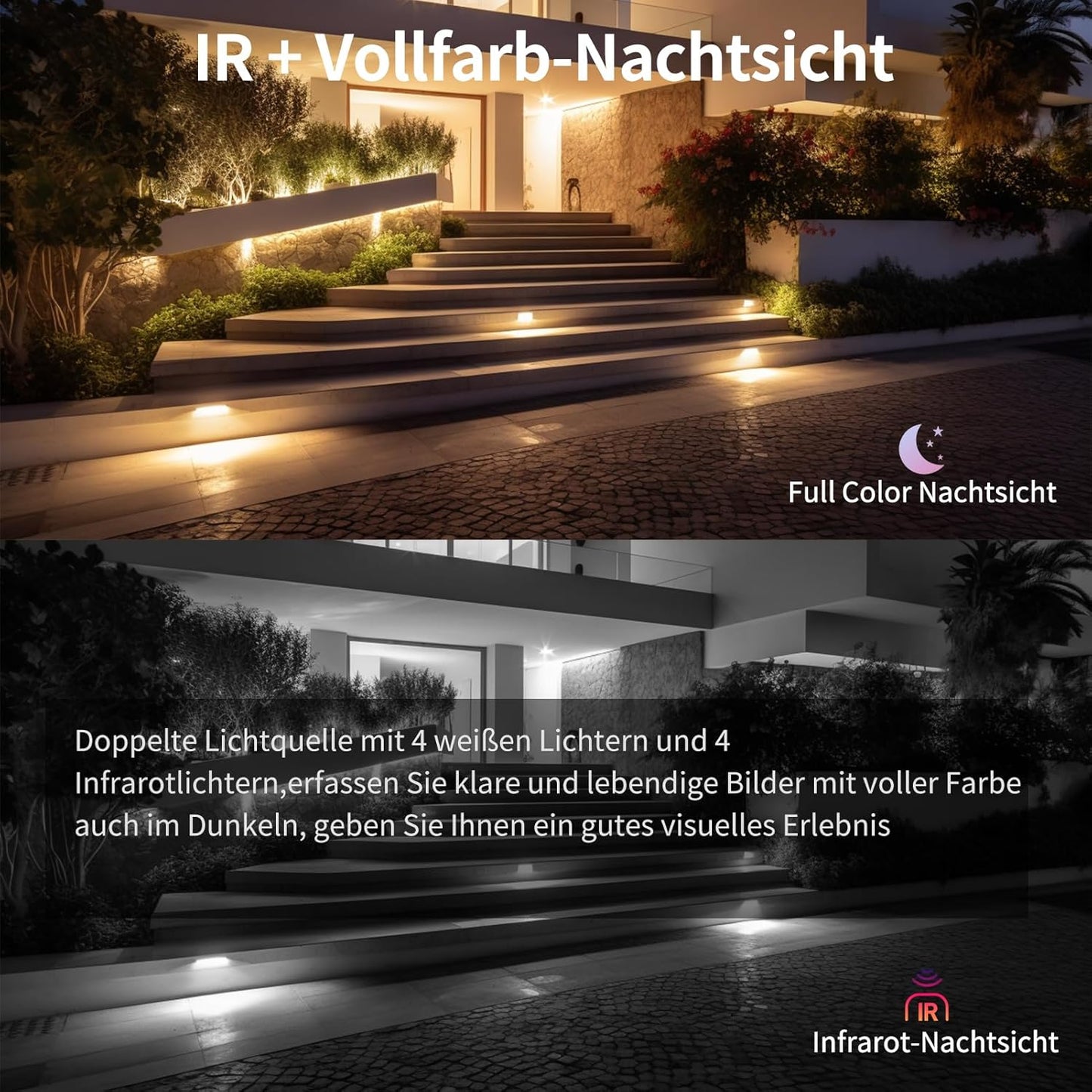 VSTARCAM kamera mit APP Farb-Nachtsicht WLAN Kamera 2K  Zwei-Wege Tracking Bewegungserkennung