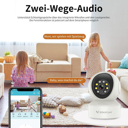 VSTARCAM kamera mit APP Farb-Nachtsicht WLAN Kamera 2K  Zwei-Wege Tracking Bewegungserkennung