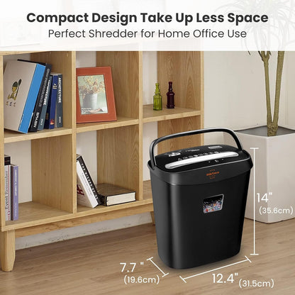 Vitadeco Schredder, 10 Blatt Querschnitt (P-4) Aktenvernichter,Tragbares Griffdesign & 15L Behälter