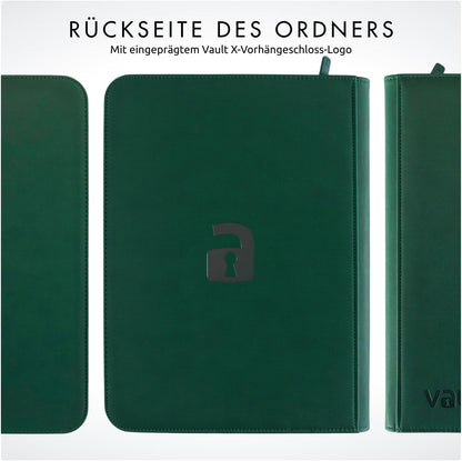 Vault X 9-Taschen-Trading-Kartenordner mit Reißverschluss, 360 Karten (Grün)