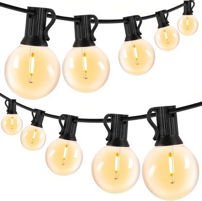 VANDABAO LED Lichterkette Außen Strom  G40 40M 56+2 Glühbirnen  IP44 Wasserdicht