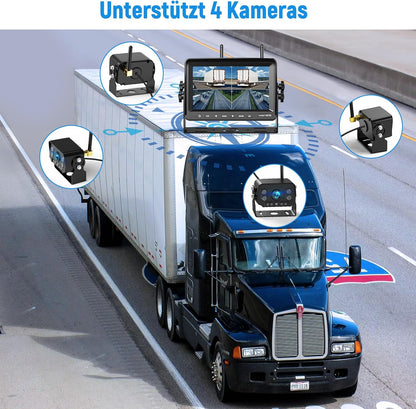 VASTEND Rückfahrkamera Kabellos mit 7 Zoll IPS Monitor 1080P Funksystem (VE-7A)