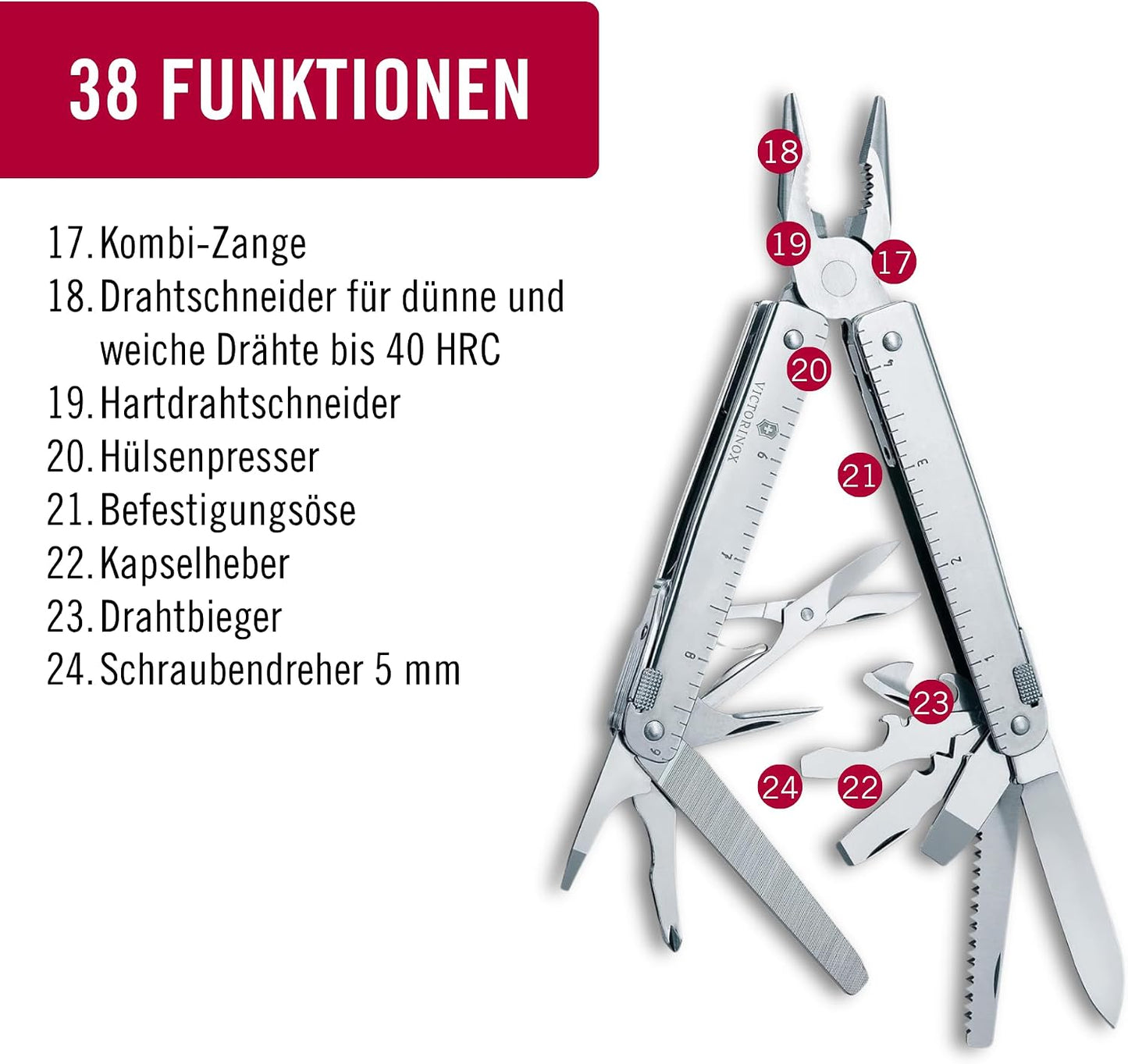 Victorinox, Schweizer Taschenmesser Swiss Tool X Plus Ratchet, 40 Funktionen,Silber