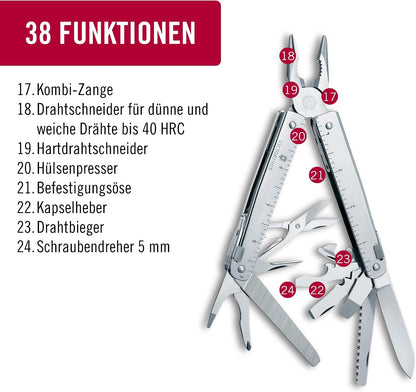 Victorinox, Schweizer Taschenmesser Swiss Tool X Plus Ratchet, 40 Funktionen,Silber