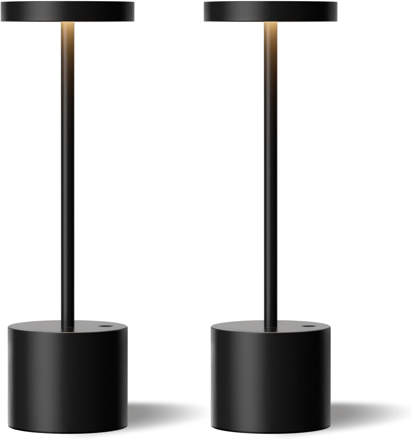 Visdanfo Kabellose Tischlampe, 4000 mAh, wiederaufladbare,3 Farben(2er pack), schwarz