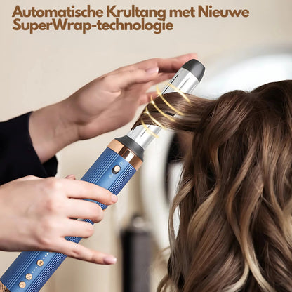 VistaSonic SuperWrap Haarstyler, 5-in-1,  Airstyler, Lockenstab, Haartrocknerbürste, Tiefblau