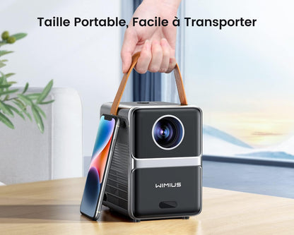 WiMiUS Mini Projektor, 16000 Lumen 5G WiFi Bluetooth 5.2 tragbarer Beamer,