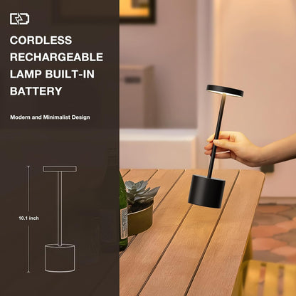 Visdanfo Kabellose Tischlampe, 4000 mAh, wiederaufladbare,3 Farben(2er pack), schwarz