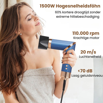 VistaSonic SuperWrap Haarstyler, 5-in-1,  Airstyler, Lockenstab, Haartrocknerbürste, Tiefblau