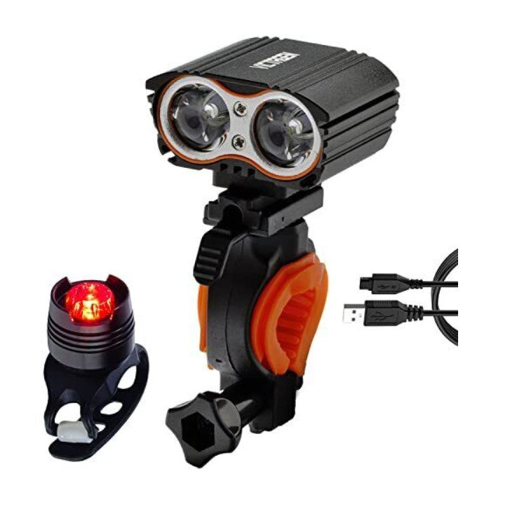 Victagen Fahrradlicht Set, Frontlicht + Rücklicht,  superhell 2400