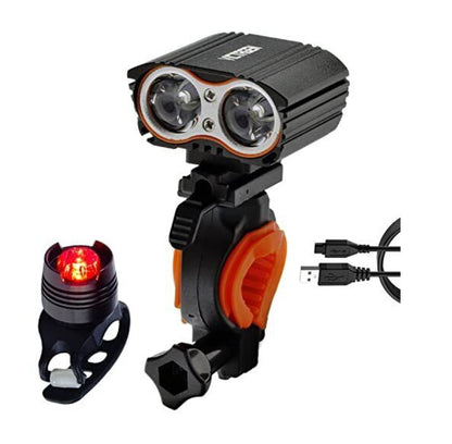 Victagen Fahrradlicht Set, Frontlicht + Rücklicht,  superhell 2400