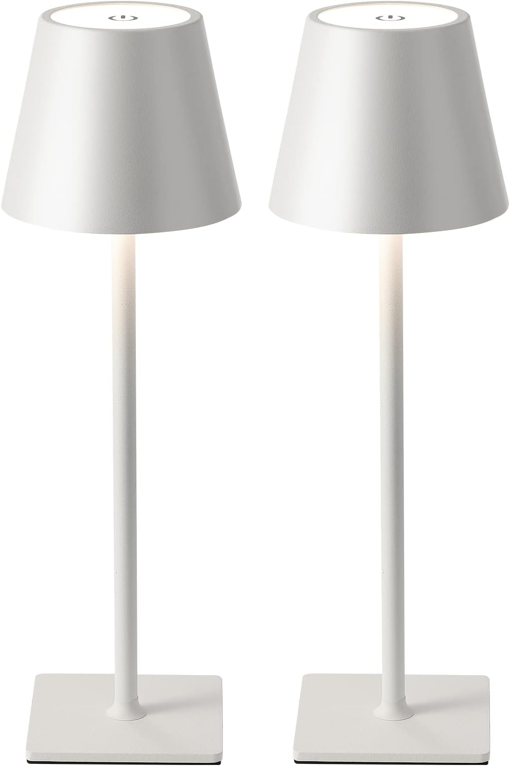 Visdanfo Kabellose Tischlampe, tragbare LED-Schreibtischlampe (2 pack) 4000 mAh, 3 Farben Weiß