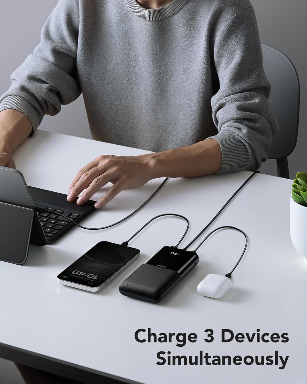 VRURC Powerbank 20000mAh, tragbares Ladegerät mit USB-C 20W Schnellladefunktion,