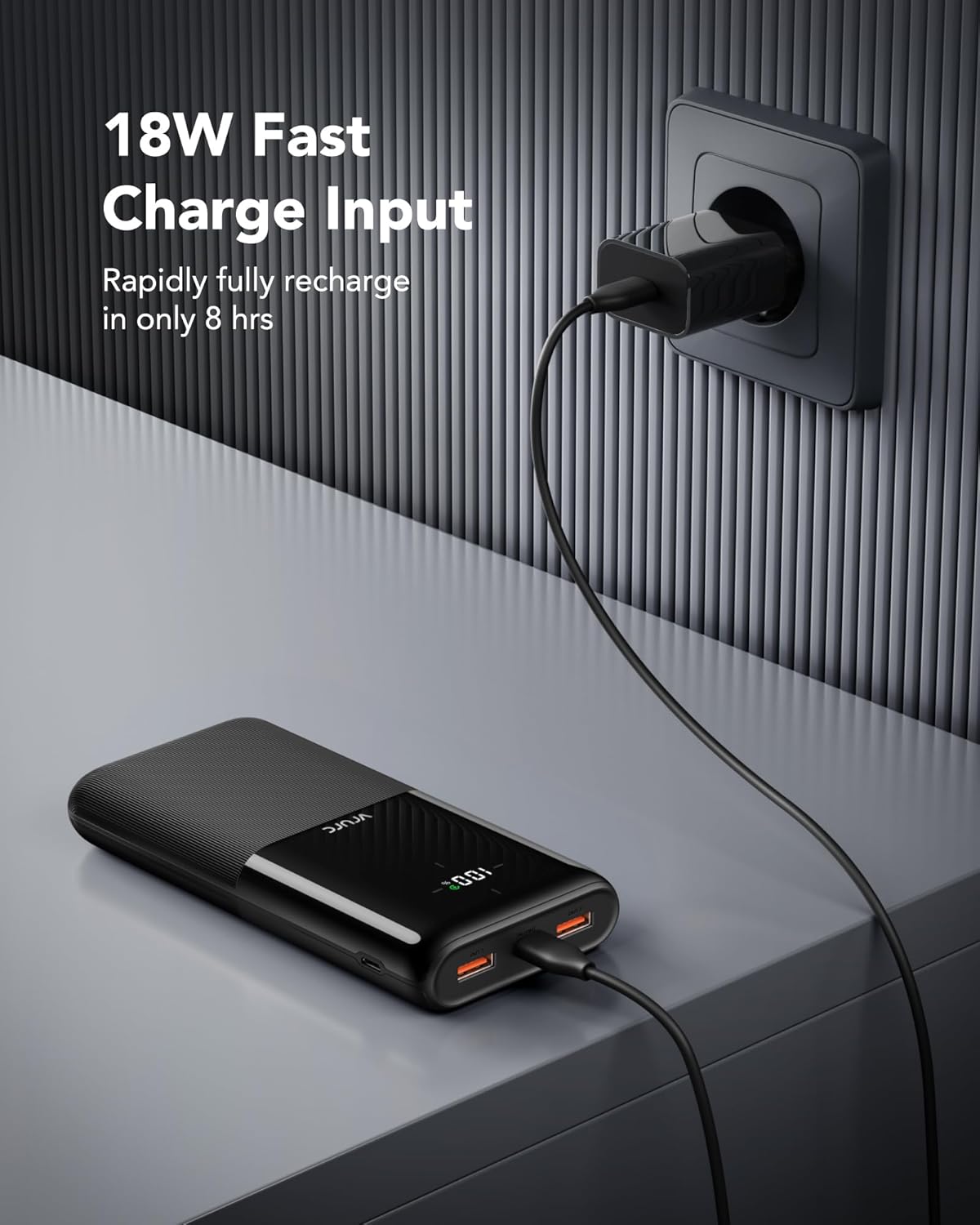 VRURC Powerbank 20000mAh, tragbares Ladegerät mit USB-C 20W Schnellladefunktion,