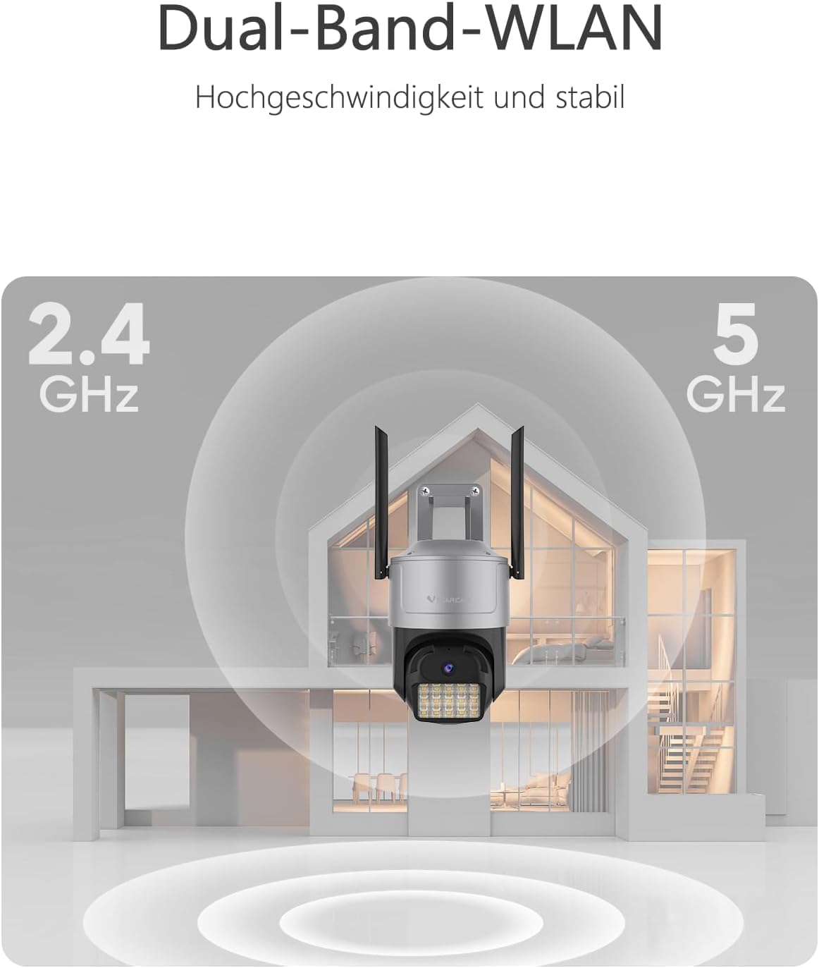 VSTARCAM 3K 5G Überwachungskamera Aussen, 100ft Nachtsicht WLAN