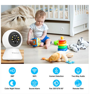 VSTARCAM CCTV-Kamera mit Farb-Nachtsicht, WLAN 2K  Bewegungserkennung, Haustierkamera, Zweiwege-Audio, Babyphone