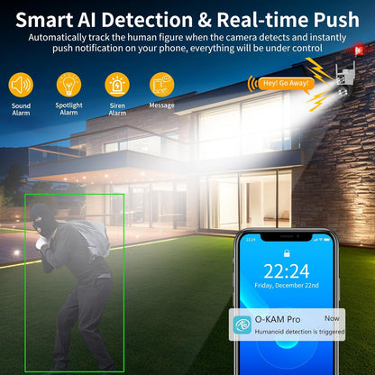 VSTARCAM Dual Lens WiFi Outdoor Kamera, 2MP Drahtlose Bewegungs Sirene Nachtsicht 360°