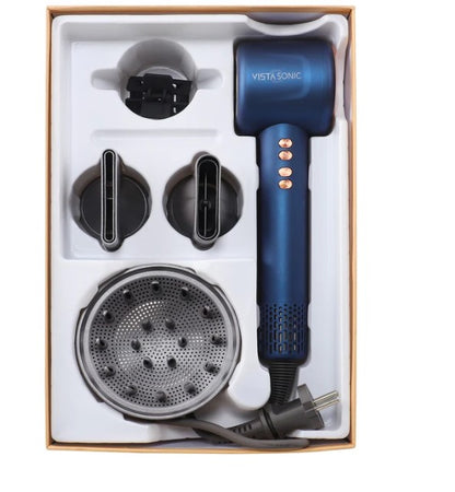 VistaSonic Super-Haartrockner mit Diffusor, 2200 W, Haartrockner für Locken, Ionen-Haartrockner, Tiefblau