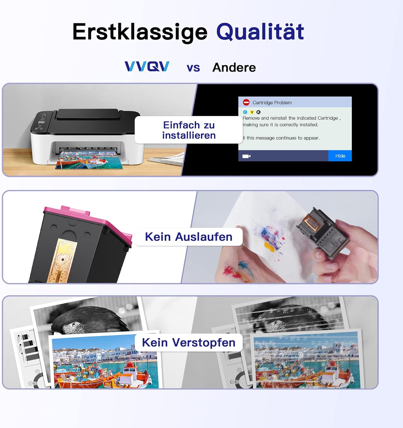 VVQV Druckerpatronen PG-540 Schwarz CL-541 Color 540XL 541XL Multipack Ersatz für Canon