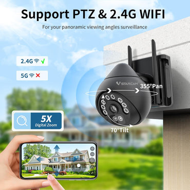 VSTARCAM 4MP Überwachungskamera 2,5K HD WiFi Überwachungskameras mit 360°-Ansicht, PTZ,Bewegung