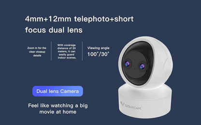 VSTARCAM CS49D Dual-Lens Viewing Full HD 3MP 1080p 360 ° PTZ Auto Tracking Nachtsicht