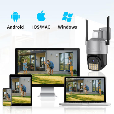 VSTARCAM Außenkamera 4MP Sicherheitskamera,WiFi Kamera,PTZ Sicherheitskamera,Zwei-Wege-Audio Nachtsicht,Sirene und Scheinwerferalarm,