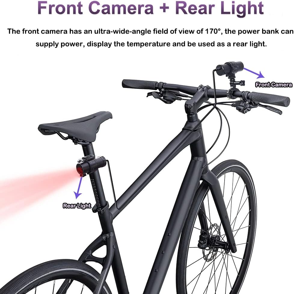 VSYSTO 2K Ultra High Resolution Fahrradkamera Nachtsicht Temperature Display Action Cam